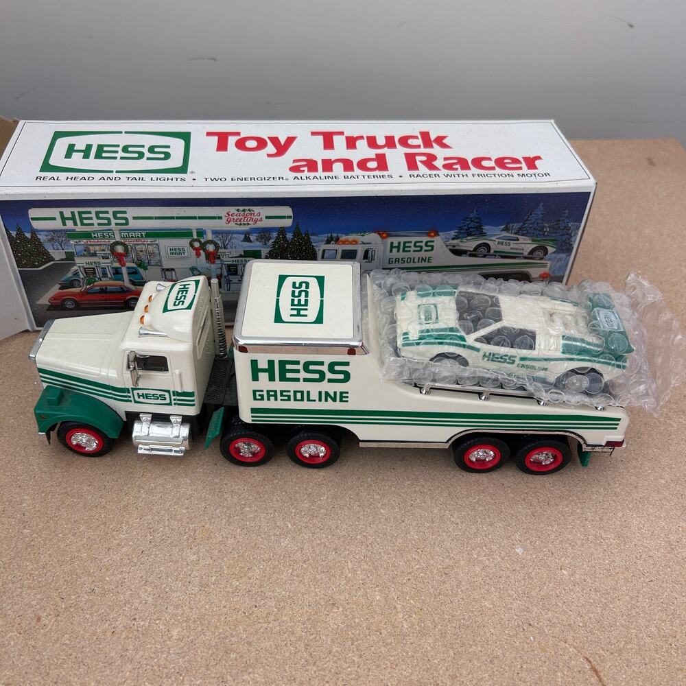 Hess 1991 Toy Truck and Racer In Original Box